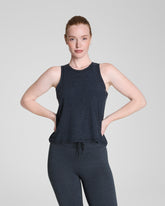 SPANX® SoftStretch Crewneck Tank | Very Black / Light Very Black